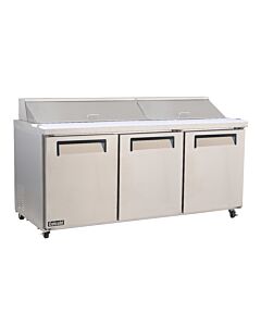 Celcold-CSP7218 71.7" Three Door Refrigerated Sandwich/Salad Prep Table - 18 Cu.Ft