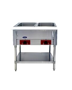 Atosa CSTEA-2C 30" Open Well Electric Steam Table with 2-Pan, Undershelf, and Cutting Board - 120V - CA