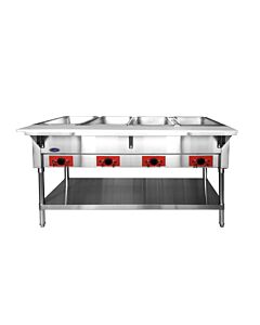 Atosa CSTEA-4C 58" Open Well Electric Steam Table with 4-Pan, Undershelf, and Cutting Board - 120V - CA