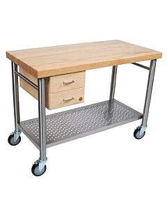 John Boos Kitchen Cart - Cucina Magnifico 2-1/4" Thick Hard Maple Top (Edge Grain) CUCIC04