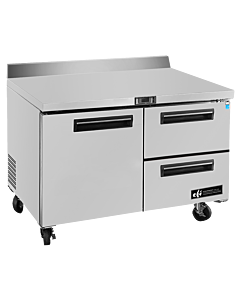 EFI FWDW2-48VC 48" Two-Door, Two-Drawer Work Top Freezer with Backsplash