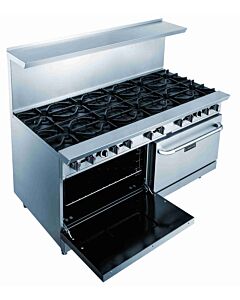 Dukers DCR60-10B 60" Commercial Gas Range with 10 Burners and Oven - USA