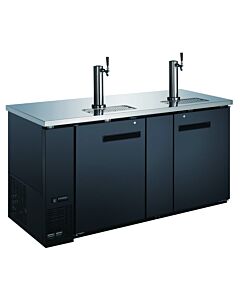 Zanduco 69" Two Door Kegerator Bar Cooler with Two Beer Dispensers Taps