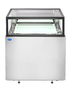 Zanduco 36" Flat Top Stainless Steel Refrigerated Display Case with 272L Capacity - 110V, 330W