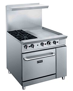 Dukers DCR36-2B24GM 36" Commercial Gas Range with 2 Burners and Oven - USA