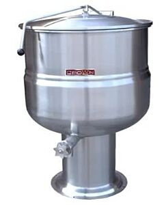 Crown Steam DP-20 Stationary Direct Steam Kettle, Pedestal 2/3 Jacketed, 20 gallon