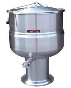 Crown Steam DP-30 Stationary Direct Steam Kettle, Pedestal 2/3 Jacketed, 30 gallon