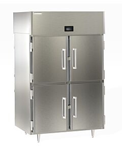 Delfield DSLRPT2-SH 55" Wide Double Section Pass Through Refrigerator Solid Half Doors