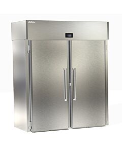 Delfield DSLRRT2-S 55" Wide Single Section Roll Through Refrigerator Solid Half Doors