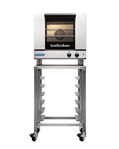 Turbofan E23M3/SK23 24" Half Size Sheet Pan Manual/Electric Convection Oven on a Stainless Steel Stand