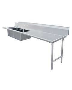 Zanduco 30" x 96" Right Side Soiled Dish Table with Two Sinks - USA