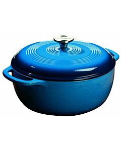 Lodge EC6D33 6 Qt. Color Enamel Dutch Oven - Blue - CA