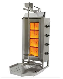 Eurodib VGB4 Vertical Gyro Broiler, Natural Gas, 4 Double Burners - CA