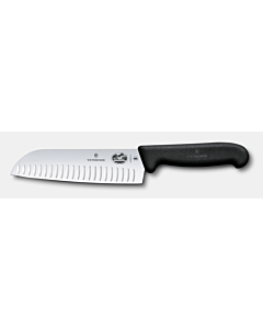 Victorinox 5.2523.17-X2 7" Granton Edge Santoku Knife with Black Fibrox Handle