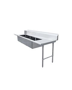 Zanduco 108" Right Side Soiled Dish Table with Three Sinks