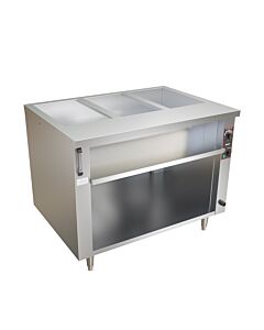 Omcan 44" 3 Pan Open Well Electric Steam Table with Undershelf, 4 kW 1ph, 240V - CA