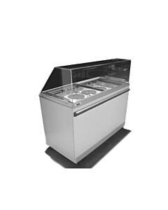 Celcold CF52EFG 52" Curved Glass Food Guard for CF52ESG Commercial Ice Cream Display Freezer Cabinet