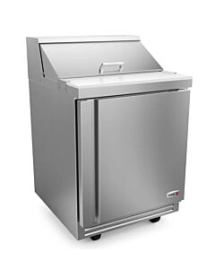 Fagor FST-27-8-N 27" Sandwich/Salad Prep Table with 8 Pans & 10" Cutting Board, 9.5 Cu. Ft. – 115V - USA