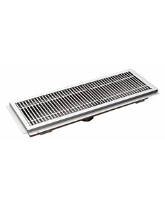 Omcan Scratch and Dent 12" X 48" Floor Trough 14 Gauge 304 Stainless Steel with Grating Bar
