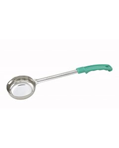 Winco FPS-4 4 oz. Solid Food Portioners with Polycarbonate Handle, Green - USA
