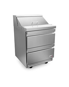 Fagor FST-27-8-D2-N 27 inch Sandwich/Salad Prep Table with 2 Drawers, 8 Pans & 10 inch Cutting Board, 9.5 Cu. Ft. - 115V