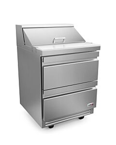 Fagor FST-27-8-D2-N 27 inch Sandwich/Salad Prep Table with 2 Drawers, 8 Pans & 10 inch Cutting Board, 9.5 Cu. Ft. - 115V