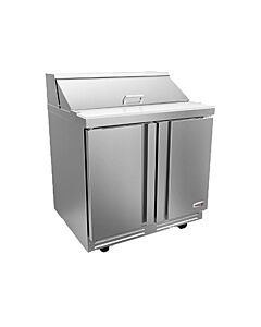 Fagor FST-36-10-N 36 inch Sandwich/Salad Prep Table with 10 Pans & 10 inch Cutting Board, 13 Cu. Ft. 115V