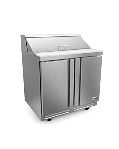 Fagor FST-36-10-N 36 inch Sandwich/Salad Prep Table with 10 Pans & 10 inch Cutting Board, 13 Cu. Ft. 115V
