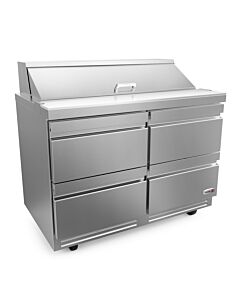Fagor FST-48-12-D4-N 48 inch Sandwich/Salad Prep Table with 4 Drawers, 12 Pans & 10 inch Cutting Board, 16.7 Cu. Ft. – 115V