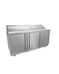 Fagor FST-72-18-N 72 inch Sandwich/Salad Prep Table with 18 Pans & 10 inch Cutting Board, 25.5 Cu. Ft. - 115V