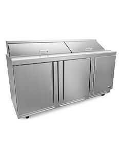 Fagor FST-72-18-N 72 inch Sandwich/Salad Prep Table with 18 Pans & 10 inch Cutting Board, 25.5 Cu. Ft. - 115V