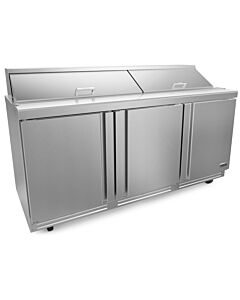 Fagor FST-72-18-N 72" Sandwich/Salad Prep Table with 18 Pans & 10" Cutting Board, 25.5 Cu. Ft. - 115V - USA