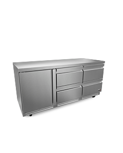 Fagor FUR-72-D4-N 72" Undercounter Refrigerator with One Door & Four Drawers, 25.4 Cu. Ft. – 115V/60/1