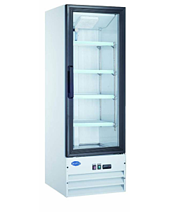 Zanduco 22" Single Swing Glass Door Merchandiser Refrigerator with 9.1 cu.ft. Capacity - White, 110V