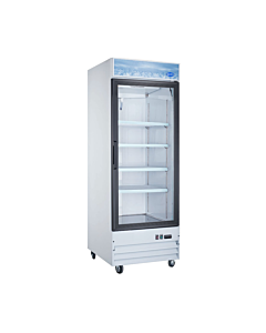Zanduco 28" Single Door Glass Refrigerator- White 23 cu. ft.