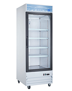 Zanduco 28" Single Door Glass Refrigerator- White 23 cu. ft. - USA