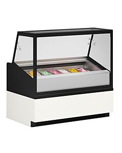 Frost Tech RF4-GF 25" Square Glass Front Gelato Display Case with 4 Pans - 115V/220V - CA