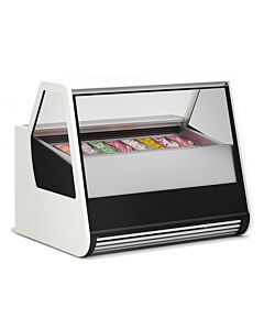 Frost Tech DC24-GF 86" Angled Front Glass Gelato Display with 24 Pans - 220V - USA