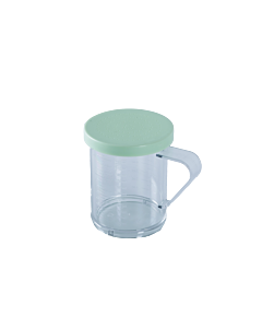 Omcan 10 oz. Polycarbonate Dredge with Green Lid & 8 mm Hole for Coarsely Ground Products - USA
