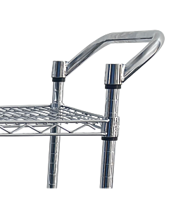 Zanduco Push Handle Chrome Plated for Wire Shelving Carts