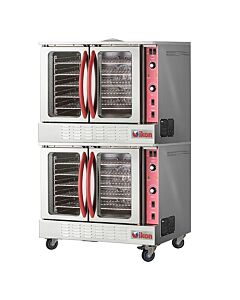 Ikon IECO-2 38" Double Deck Electric Convection Oven with Leg and Caster Kit & Stacking Kit - 208/240V