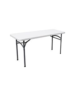 Omcan Solid Heavy-Duty White Plastic Folding Table