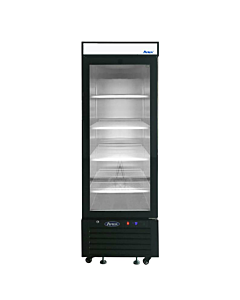 Atosa MCF8726GR 24" Single Glass Door Reach-In Refrigerator Bottom Mount - 8.3 cu. Ft., Black
