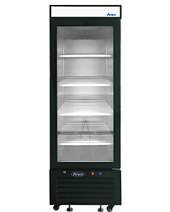 Atosa MCF8726GR 24" Single Glass Door Reach-In Refrigerator Bottom Mount - 8.3 cu. Ft., Black - CA