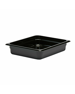 Cambro 22CW110 Camwear 4.1 qt Black Food Pan 1/2 Size - 10" X 12" X 2.5" - CA