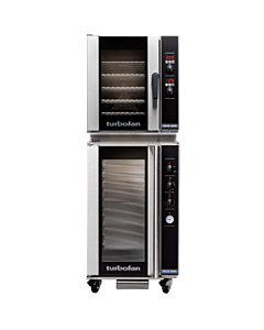 Turbofan E33D5/P10M 24" Half Size Digital/Electric Convection Oven on a Half Size Manual /Electric Proofer/Holding Cabinet
