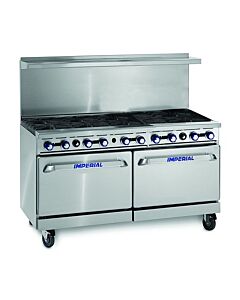 Imperial IR-10 60" 10 Open Burners - (2) 26.5" Wide Standard Ovens - 390,000 BTU