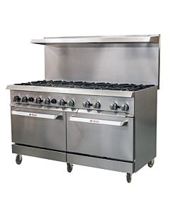 Ikon IR-10-60 60" 10 Commercial Burner Gas Range - 316,000 NG or 288,000 LP BTU - USA