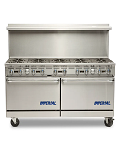 Imperial IR-10 60" 10 Open Burners - (2) 26.5" Wide Standard Ovens - 390,000 BTU - USA
