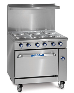 Imperial IR-6-E 36" Commercial Electric Range with 6-Burner Plate and Standard Oven - 208V - CA
